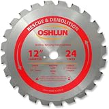 Oshlun SBR-120024 12-Inch 24 Tooth FTG Saw Blade with 1-Inch Arbor (7/8-Inch and 20mm Bushings) for 