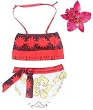 angelaicos 夏 水着 水泳着 スイムウエア 女の子用 海 プール ビーチ 砂浜 水遊び 旅行 髪飾り付き (130)