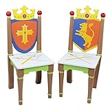 Fantasy Fields - Knights & Dragon Thematic Kids Wooden 2 Chairs Set |?Imagination Inspiring Hand Cra