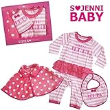 (ジェニィベビー)JENNIBABY ボーダー柄 シフォンスカート付きロンパース・ケープ・スタイ　ギフトセット/80cm