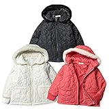 ベビー服 女の子 アウター フルジップ ジャケット mia mail ミアメール 中綿 キルト ドット ファー付フード  女児 ベビー (3.ブラック/90cm)