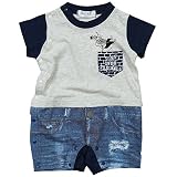 《夏対応》SHORH KID'S(ショーキッズ) 天竺おじPt付きカバーオール 70cm /オートミール NO.SD-72472