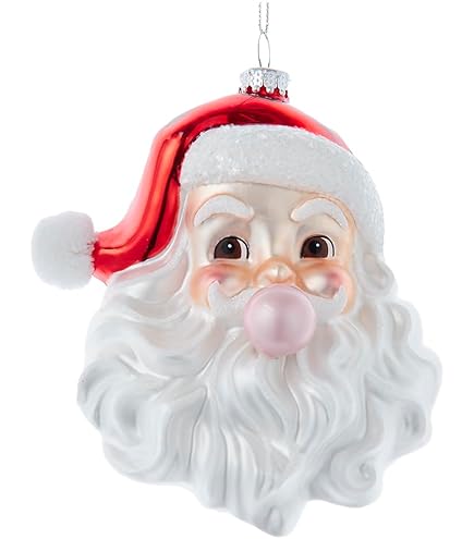 Amazon.co.jp: ガラスのサンタの顔 シルバーグリッターオーナメント