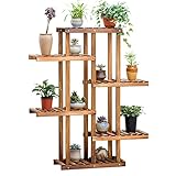 木製植物フラワースタンド/多段鉢植えプラントディスプレイスタンドバルコニー居間屋外フラワースタンド