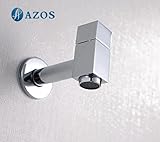 AZOS 水栓・給水部品 蛇口 単一冷水栓 壁付 真鍮製 銀色 PJTB011