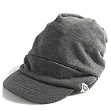 クイーンヘッド 小顔効果 スウェットワークキャップ 帽子 メンズ つば広 キャップ 大きいサイズ UV 紫外線対策【フリーサイズ-チャコール】