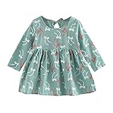 Boboraベビーガールズキッズ長袖カジュアルプリントドレス子供服ドレス US サイズ: 3L カラー: グリーン