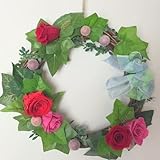 アイビーとバラのリース　レッド系　プリザーブドフラワー　バラ　ギフト