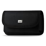 HORIZONTAL RUGGED POUCH XXL SIZE-BLACK WITH BELT HOOPS AND MAGNETIC INNER SIZE: 5.12X2.91X0.94 INCH 