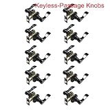 Probrico内部ラウンドPassageキーレスドアノブレバードアロックLockset withoutキーDoorknobs Oil Rubbed Bronze For Hallクローゼット Doo