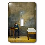 Scenes from the Pastマジックランタン – Victorianストーリーチケットのまま7番Alone In Jailセルヴィンテージ1890 – 照明スイッチカバー – シングルトグ