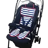 保冷 ベビーカー クッション やわらか COOL シート 綿100％ マリン ボーダー 28 チャイルドシート エルゴ