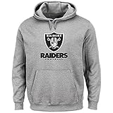 Oakland Raiders Football大人ミディアムフード付きスウェットシャツCritical Victory – 杢グレー
