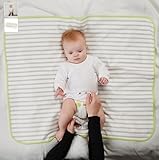 Ikea Tutig Changing Table Blanket Green Gray Stripes on White by Ikea