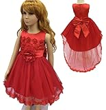 Candykids 子供 ドレス　ホワイト　ガールズ ワンピース キッズドレス フラワードレス ノースリーブドレス　刺繍 結婚式 発表会 演奏会など　女の子ドレス・キッズ ドレス　花嫁介添人ドレス　ピ