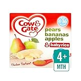 梨、バナナ、リンゴ、ベビーライスフルーツポット4×100グラム (Cow & Gate) (x 6) - Cow & Gate Pears, Bananas, Apples and Baby Rice