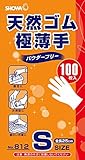 ショーワグローブ【パウダーフリー】No.812天然ゴム極薄手 100枚入 Sサイズ 1函
