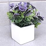 人工観葉植物（09：パープル&グリーン）　リアルでかわいい おしゃれなグリーン 【 造花 雑貨 】