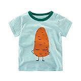 PANCY 子供服 春夏 半袖 Ｔシャツ 男の子 女の子 コットン プリントＴシャツ かわいい さる グリーン(ジャガイモ柄,110cm)