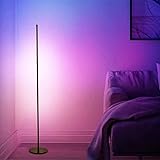 【Amazon限定ブランド】RGB 変色 フロアランプ 調光可能 LEDフロアライト 北欧風 間接照明 スタンド コーナーライト 358種類のライトの効果 高さ142cm 寝室/リビング/オフィスなど適応 kdraco リモコン付き (ブラック)