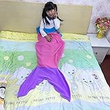 Ibestuff Luxury Mermaid Tail Blanket Soft Polar Fleece Children Sleeping Bags Gift for Kids(Pink) [並