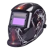 Nuzamas 太陽電源自動暗く溶接ヘルメット マスク溶接顔保護アーク Tig Mig 研削プラズマ切断用調節可能な日陰範囲 DIN4/9-13 UV/IV 保護 DIN16 雷