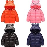 80-130cmキッズダウンコート かわいいウサギ耳付 フード付きダウンジャケット 軽量 ダウン綿使用　子供用　女の子　男の子　 Orange,110