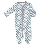 Apple Park Organic Cotton Long Sleeve Footie、ベビーBoy US サイズ: XS カラー: グレー