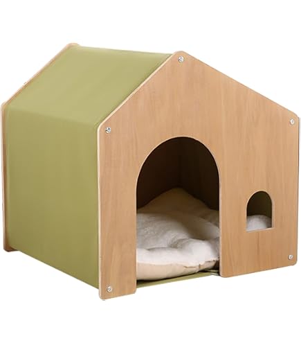 Amazon | SJGEIDM木製ペットハウス ペットハウス 犬の犬小屋 天然木
