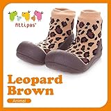 アティパス attipas ベビーシューズ アニマル レパード ブラウン Mサイズ（11.5cm）