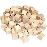 WAIWAIGOODS 木製 積み木 カラフル ブロック 100個 セット 収納袋 付き 知育 玩具 おもちゃ (ナチュラル2cm)
