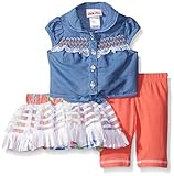 Little Lass Baby Girls' 3 Piece Tutu Set Chambray Stripe Chambray 6-9 Months [並行輸入品]