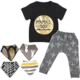 Lovoski ベビー　男の子　綿　服　Tシャツ　パンツ　上下セット　遊び着　部屋着　唾液タオル　よだれかけ　ビブ付　快適　全4サイズ - 70