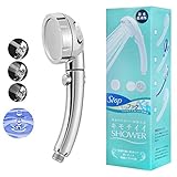 DeYich シャワーヘッド 節水 3階段モード 極細水流 低水圧 增压 軽量 水量調節 ストップボタン付き 一時STOPボタン シールテープ付き 漏水防止 簡単取り付け 国際汎用基準G1/2