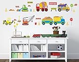 LiveGallery Removable Cute Cartoon Decorative DIY Car, Excavators, Bulldozers Peel & Stick Kids Toys