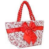 JL SHOP Pataya マザーズバッグ レディース トートバッグ レジャーバッグ 手提げ 肩掛け 2way バッグ バンコクバック 印花帆布バッグ 手作りバック 多機能 (S)