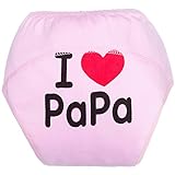 エルフ ベビー (Fairy Baby) 通気性 防水トレーニングパンツ 綿100％ 1枚組 (カラー:ピンクババ サイズ:M )