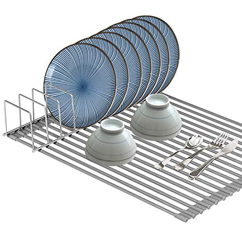 くるくる丸められて食器スタンド付き キッチンを省スペースに使える水切りラックだな Roomie ルーミー