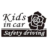imoninn KIDS in car ステッカー　【パッケージ版】　No.40　バラ　（黒色）