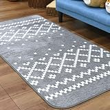 るるべ ラグ カーペット 洗える 1畳 90×180 おしゃれ オールシーズン ラグマット ホットカーペット 床暖対応 ウォッシャブル 北欧 接着剤不使用 71583… (レイラGY)