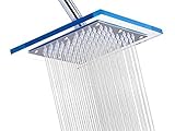 A-Flow™ Luxury Rain 8" Square Stainless Steel Shower Head with Acrylic Sparkling Clear Glass / Enjoy