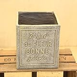 ナチュラルガーデン雑貨/鉢：ドゥーアローブロック* ホワイトグレー(GF1623)