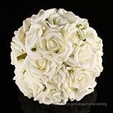ZehuiのシミュレーションバラブライダルWedding Bouquets人工花ローズ花DIY (ミルクホワイト20個)