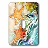 Dream Essence designs-animals 2つ – ヒトデと貝近く海洋海岸に沿って出デジタルアート – 照明スイッチカバー – シングルトグルスイッチ( LSP _ 243245 _