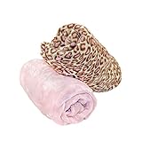 Cozy Fleece Microplush Fitted Crib Sheet, Pink/Pink Leopard