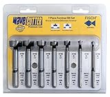 Fisch FSA-280323 1/4-Inch-1-Inch Diameter Cylinder shank Wave Cutter Forstner Bit In Blister, 7-Piec