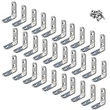 【卸売量販式】L字金具 30個/50個 ステンレス製 アングルブラケット 404016mm コーナーブレース 接合金具 補強金具 ネジ付き 120個/200個 (30, 合金, 40mm)