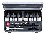 6.3sq.T型トルクス・E型トルクスヘキサゴンビットソケットレンチセット TBT226TH