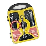F Fityle 7点セット ラチェットレンチ ソケットレンチ スパナ 固定ヘッド ステンレス 修理工具