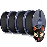 SUNLU高速PETGフィラメント1.75mm 4KGバンドル、3Dプリンタフィラメント4kg、1スプール1kg、4色パック、PETGブラック*4パック